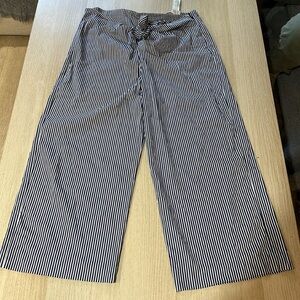 Zara striped cropped wide leg pants size large